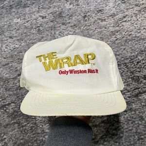 Vintage Winston The Wrap Hat Snap Back White 80s 90s Promo Adjustable